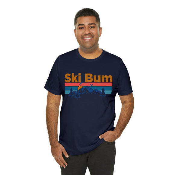 Ski Bum T-Shirt - Mountain Sunset Unisex Ski Bum Shirt