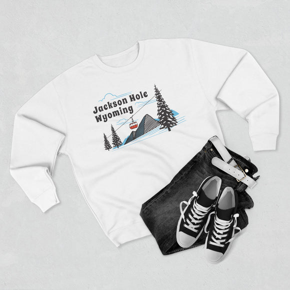 Premium Jackson Hole, Wyoming Sweatshirt Unisex Crewneck, Premium Sweatshirt, Crewneck Jumper, Ski Resort Apparel