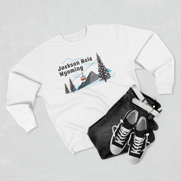 Premium Jackson Hole, Wyoming Sweatshirt Unisex Crewneck, Premium Sweatshirt, Crewneck Jumper, Ski Resort Apparel