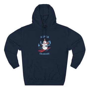 Buy navy Premium Aspen, Colorado Skiing Snowman Hoodie