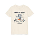 Winter Park, Colorado Yeti Snowboard Youth Tee - Kids Skiing Shirt-1