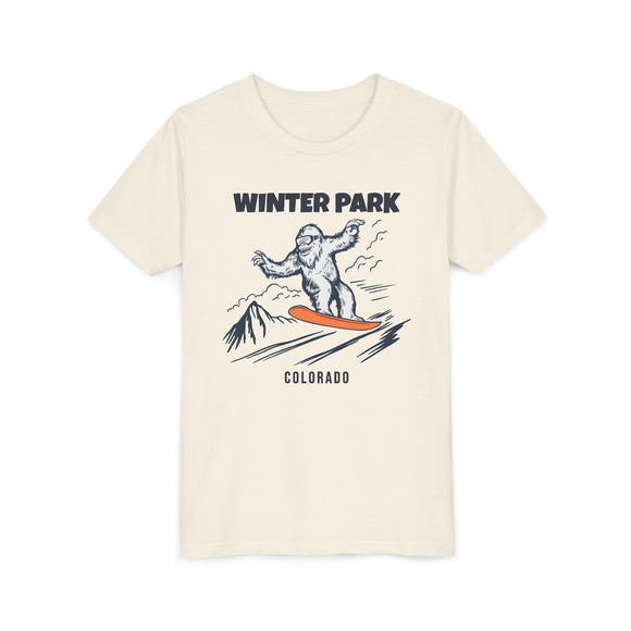 Winter Park, Colorado Yeti Snowboard Youth Tee - Kids Skiing Shirt