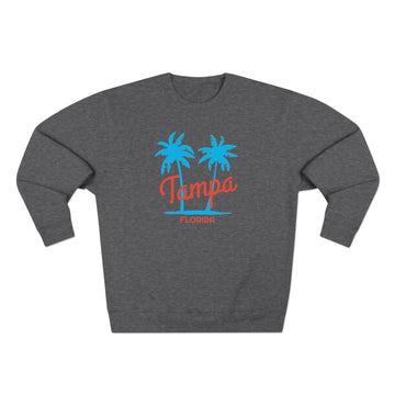 Buy charcoal-heather Premium Tampa, Florida Sweatshirt - Retro Unisex Sweatshirt