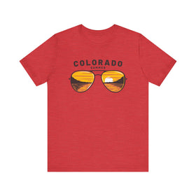 Buy heather-red Colorado T Shirt - Sunglasses Lake Graphic Colorado Tee