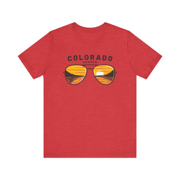 Buy heather-red Colorado T Shirt - Sunglasses Lake Graphic Colorado Tee