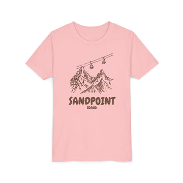 Buy pink Sandpoint, Idaho Youth T-Shirt — Vintage Gondola Ski Mountain Tee