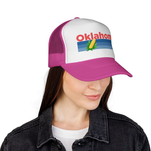 Oklahoma Retro Corn and Farm Trucker Hat