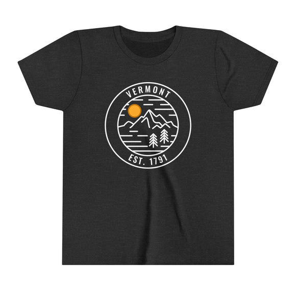 Vermont Youth Shirt - Retro Mountain Vermont Kid's T-Shirt