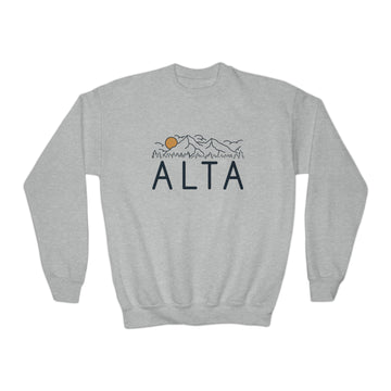 Alta, Utah Youth Sweatshirt - Unisex Kid's Alta Crewneck Sweatshirt