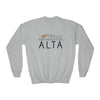 Alta, Utah Youth Sweatshirt - Unisex Kid's Alta Crewneck Sweatshirt