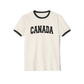 Canada Cotton Ringer Graphic Tee - Unisex Canada T Shirt, Vintage Style Tee, Men's/Women's Tee