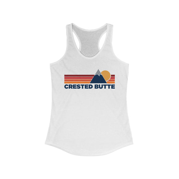 Crested Butte, Colorado Women's Racerback Tank Top - Mountain Lover Sleeveless Shirt, Women's Crested Butte Hiking Tank