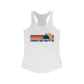 Crested Butte, Colorado Women's Racerback Tank Top - Mountain Lover Sleeveless Shirt, Women's Crested Butte Hiking Tank