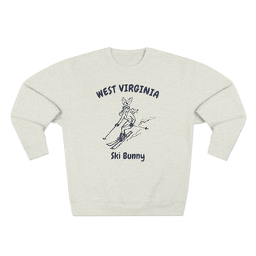 Buy oatmeal-heather Premium West Virginia Ski Bunny Sweatshirt