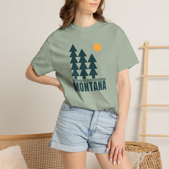 Montana T Shirt, Comfort Colors Cotton 100% Cotton Trees Tee
