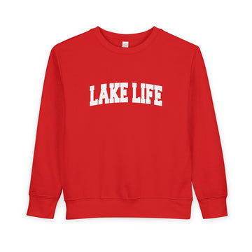 Buy red Lake Life Toddler Sweatshirt - Lake Life Toddler Crewneck Sweatshirt