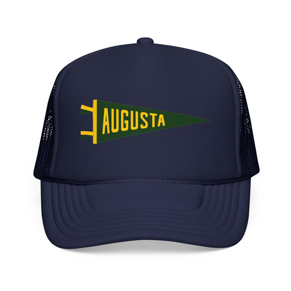 Augusta, Georgia Pennant Trucker Hat — Retro Flag Foam Cap