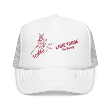 Buy white Lake Tahoe, California Ski Bunny Foam Trucker Hat