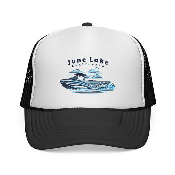 June Lake, California Wakeboard Boat Trucker Hat