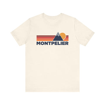 Buy natural Retro Montpelier, Vermont T-shirt, Mountain Tee, Vintage Montpelier Unisex Jersey Shirt, Outdoor Hiking Apparel