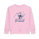 Vermont Toddler Sweatshirt - Vintage Ski Vermont Toddler Crewneck Sweatshirt-3