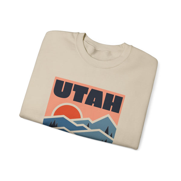 Utah Sweatshirt Retro Mountains, Utah Unisex Graphic Crewneck