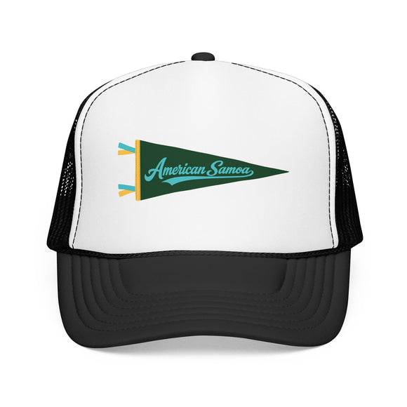 American Samoa National Park Pennant Trucker Hat — Vintage Foam Mesh Cap
