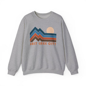 Salt Lake City, Utah Sweatshirt Retro Mountains, Salt Lake City Unisex Graphic Crewneck - 0