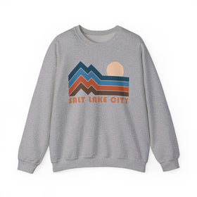Salt Lake City, Utah Sweatshirt Retro Mountains, Salt Lake City Unisex Graphic Crewneck