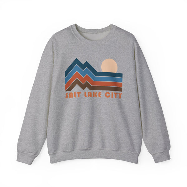Salt Lake City, Utah Sweatshirt Retro Mountains, Salt Lake City Unisex Graphic Crewneck