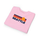Seattle, Washington Toddler Sweatshirt - Retro Sun Seattle Toddler Crewneck Sweatshirt-16