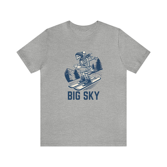 Big Sky, Montana T-Shirt - Skeleton Skier Unisex Big Sky Shirt