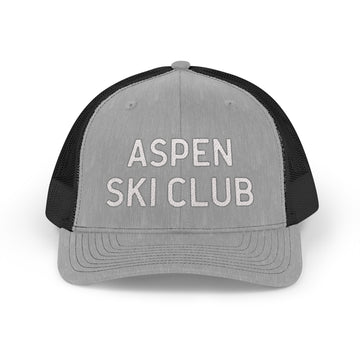 Buy heather-grey-black Aspen, Colorado Snapback Trucker Cap - Embroidered Aspen Hat