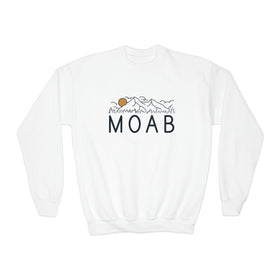 Moab, Utah Youth Sweatshirt - Unisex Kid's Moab Crewneck Sweatshirt