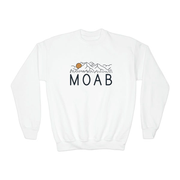 Moab, Utah Youth Sweatshirt - Unisex Kid's Moab Crewneck Sweatshirt