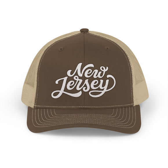 New Jersey Snapback Trucker Cap - Embroidered New Jersey Hat
