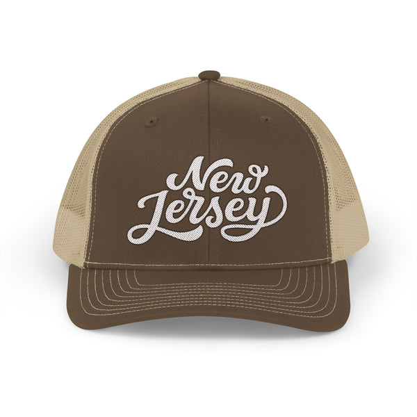 New Jersey Snapback Trucker Cap - Embroidered New Jersey Hat