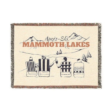 Mammoth Lakes, California Ski Town Throw Blanket | Mountain Woven Blanket