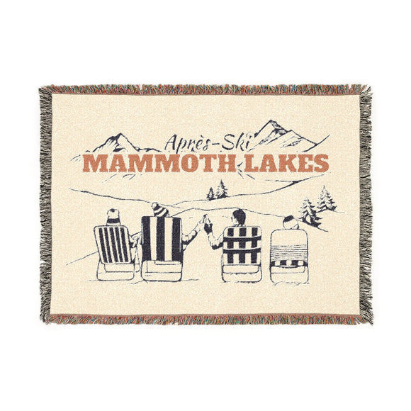 Mammoth Lakes, California Ski Town Throw Blanket | Mountain Woven Blanket