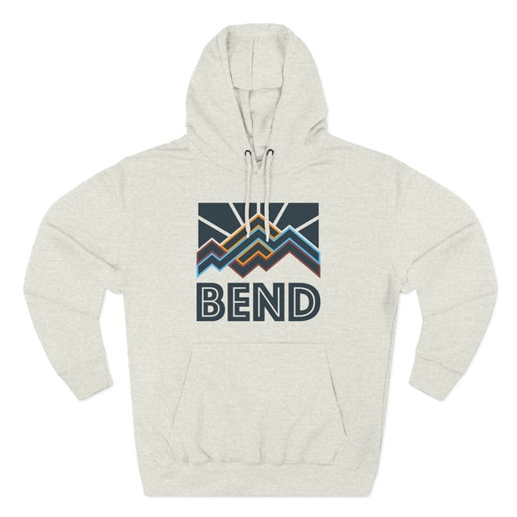 Bend, Oregon Hoodie - Retro Mountain Unisex Sweatshirt