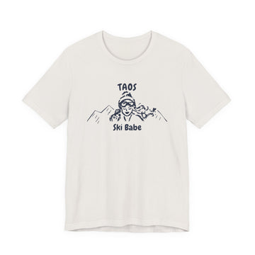 Buy vintage-white Taos, New Mexico Ski Babe T‑Shirt - Retro Skiing Graphic Tee