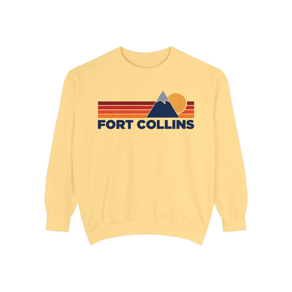 Fort Collins, Colorado Mountain Stripes Sweatshirt | Comfort Colors - 100% Cotton
