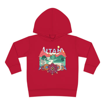 Buy vintage-red Utah Toddler Hoodie - Boho Mountain Unisex Utah Toddler Sweatshirt