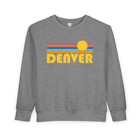 Denver, Colorado Toddler Sweatshirt - Retro Sun Denver Toddler Crewneck Sweatshirt