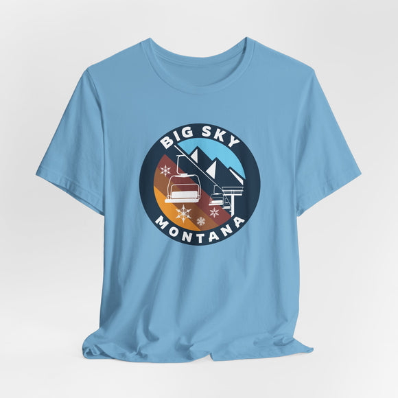 Big Sky, Montana T Shirt - Retro Ski Lift Tee