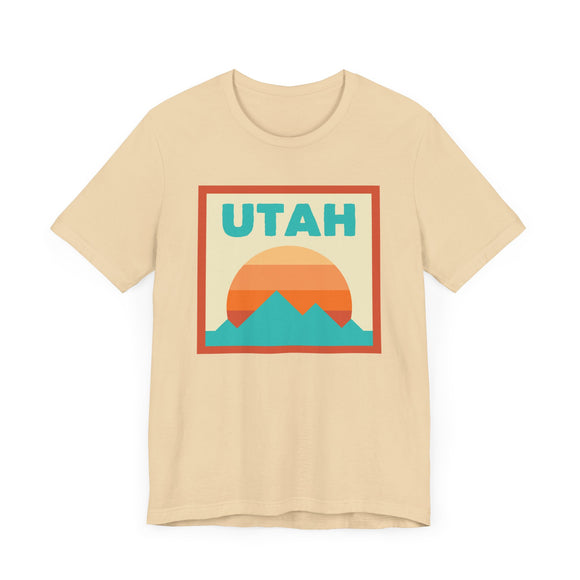 Retro Utah T-Shirt, Mountain Sun Tee, Unisex Graphic Shirt, Vintage Utah Top, Outdoor Adventure Clothing