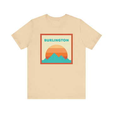 Buy soft-cream Retro Burlington, Vermont T-Shirt, Mountain Sun Tee, Unisex Graphic Shirt, Vintage Burlington, Vermont Top, Outdoor Adventure Clothing