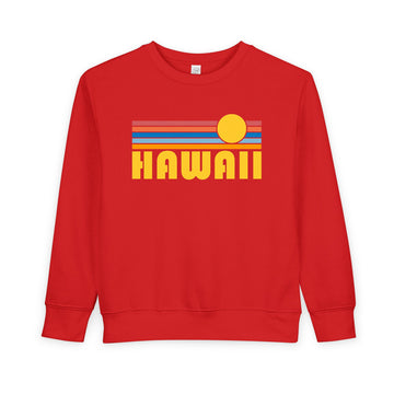 Buy red Hawaii Toddler Sweatshirt - Retro Sun Hawaii Toddler Crewneck Sweatshirt