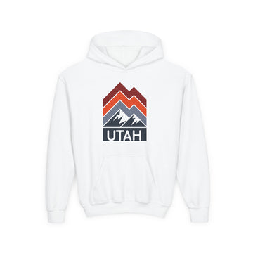 Utah Youth Hoodie - Retro Mountain Utah Youth Sweatshirt