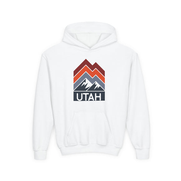 Utah Youth Hoodie - Retro Mountain Utah Youth Sweatshirt